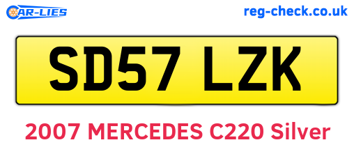SD57LZK are the vehicle registration plates.