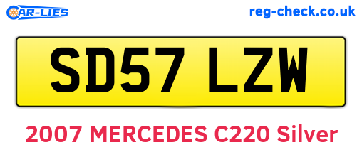 SD57LZW are the vehicle registration plates.