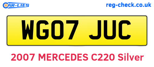 WG07JUC are the vehicle registration plates.