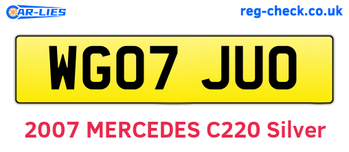 WG07JUO are the vehicle registration plates.