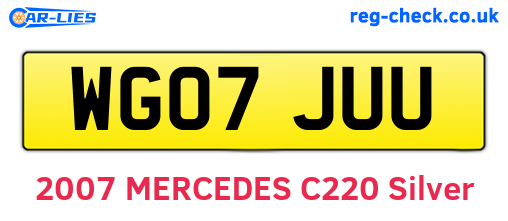 WG07JUU are the vehicle registration plates.
