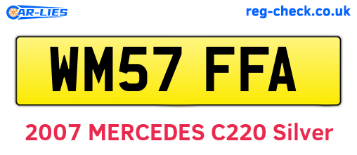 WM57FFA are the vehicle registration plates.