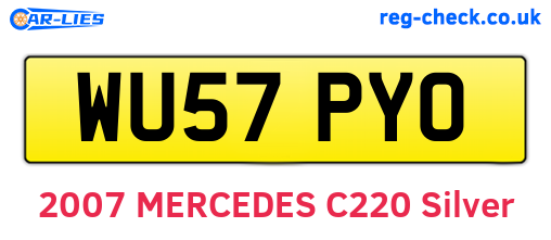 WU57PYO are the vehicle registration plates.