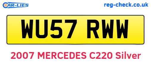 WU57RWW are the vehicle registration plates.