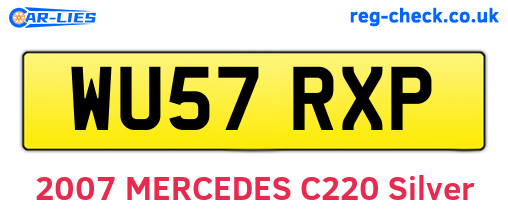 WU57RXP are the vehicle registration plates.