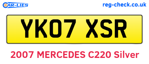 YK07XSR are the vehicle registration plates.