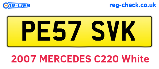 PE57SVK are the vehicle registration plates.
