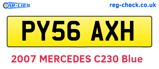 PY56AXH are the vehicle registration plates.
