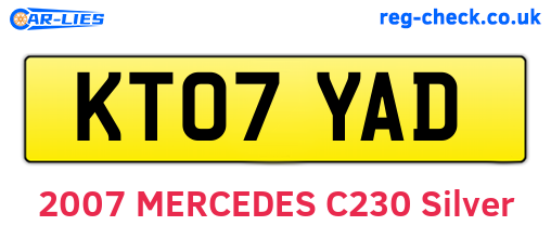 KT07YAD are the vehicle registration plates.