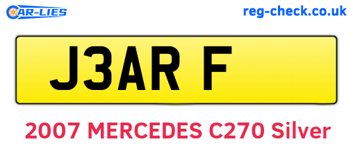 J3ARF are the vehicle registration plates.