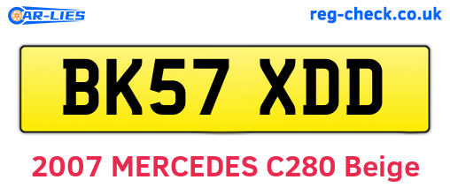BK57XDD are the vehicle registration plates.
