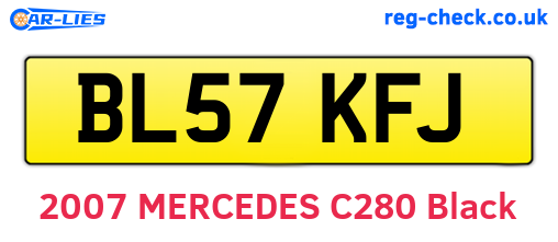 BL57KFJ are the vehicle registration plates.