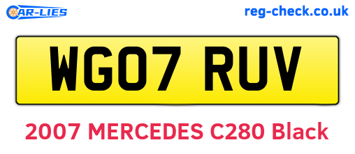 WG07RUV are the vehicle registration plates.