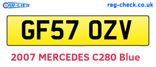 GF57OZV are the vehicle registration plates.