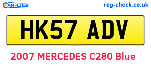 HK57ADV are the vehicle registration plates.