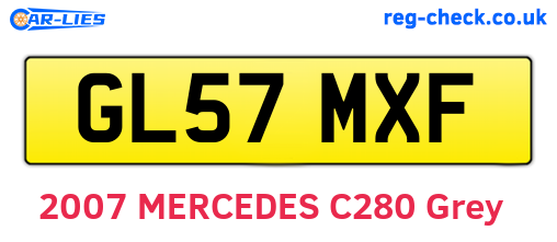 GL57MXF are the vehicle registration plates.