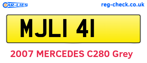 MJL141 are the vehicle registration plates.