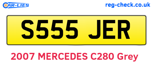 S555JER are the vehicle registration plates.