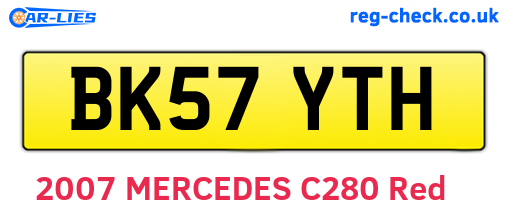 BK57YTH are the vehicle registration plates.