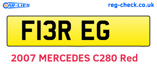 F13REG are the vehicle registration plates.