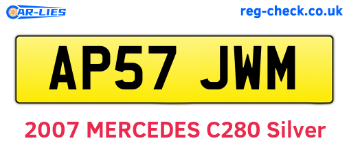 AP57JWM are the vehicle registration plates.