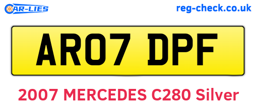 AR07DPF are the vehicle registration plates.
