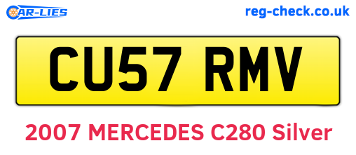 CU57RMV are the vehicle registration plates.