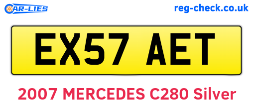 EX57AET are the vehicle registration plates.