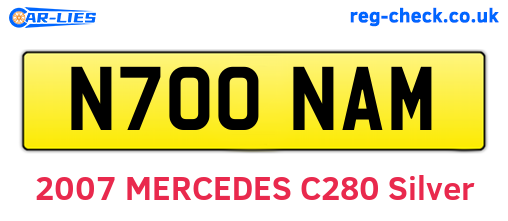 N700NAM are the vehicle registration plates.