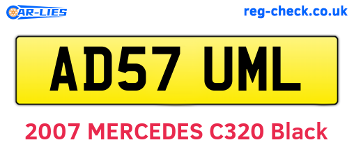 AD57UML are the vehicle registration plates.