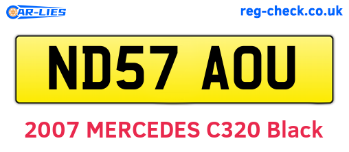 ND57AOU are the vehicle registration plates.