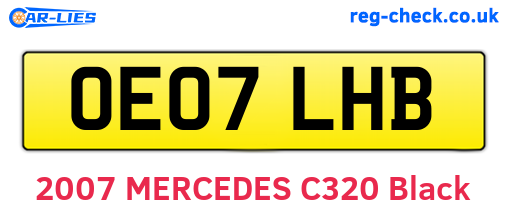 OE07LHB are the vehicle registration plates.