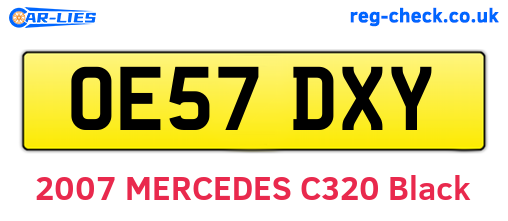 OE57DXY are the vehicle registration plates.