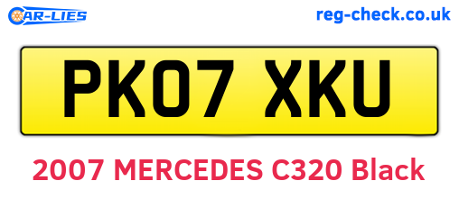 PK07XKU are the vehicle registration plates.