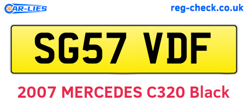 SG57VDF are the vehicle registration plates.