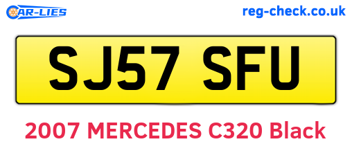 SJ57SFU are the vehicle registration plates.