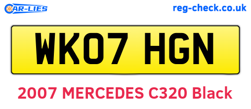 WK07HGN are the vehicle registration plates.