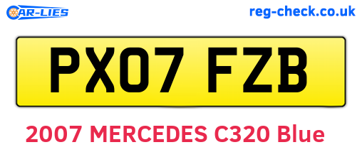 PX07FZB are the vehicle registration plates.