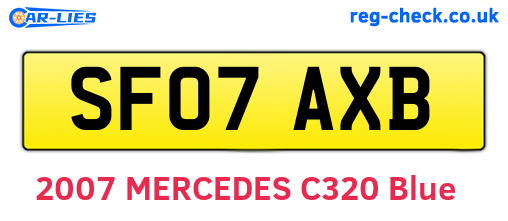 SF07AXB are the vehicle registration plates.