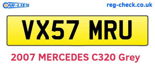 VX57MRU are the vehicle registration plates.