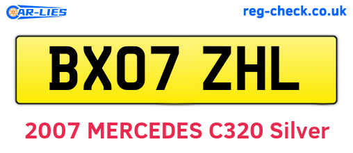 BX07ZHL are the vehicle registration plates.