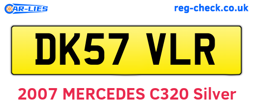 DK57VLR are the vehicle registration plates.