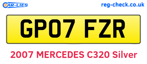 GP07FZR are the vehicle registration plates.