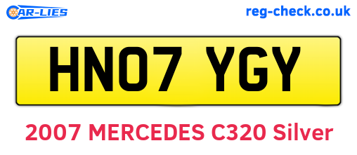 HN07YGY are the vehicle registration plates.
