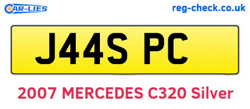 J44SPC are the vehicle registration plates.