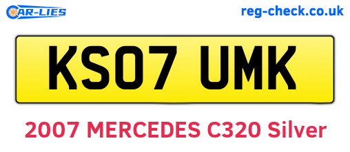 KS07UMK are the vehicle registration plates.