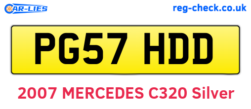 PG57HDD are the vehicle registration plates.