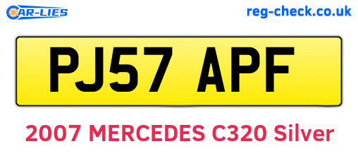 PJ57APF are the vehicle registration plates.