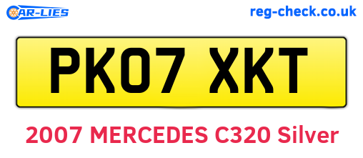 PK07XKT are the vehicle registration plates.