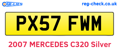 PX57FWM are the vehicle registration plates.